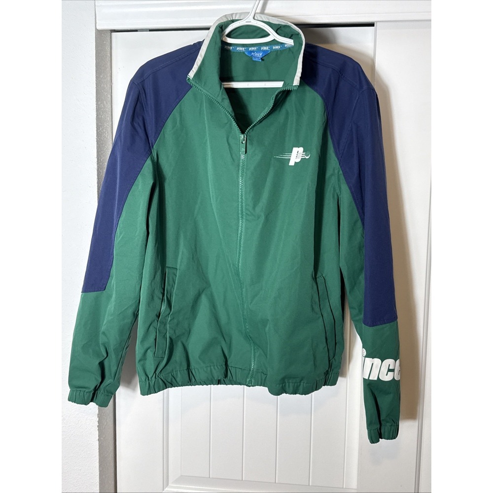 Prince Pickleball‎ Jacket Mens M Green Blue Full Zip Windbreaker Tennis Warmup